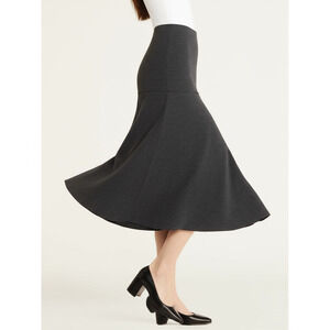 OGL Skirt Womens Size XL Heather Black A-Line Midi Flared Cozy Chic